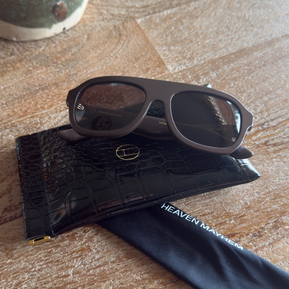 Heaven Mayhem VITTORIA GLASSES NEW - Brown Aviator Sunglasses